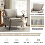 Nyctelius Gepolsterter, bequemer Akzentsessel mit gedrechselten Holzbeinen und Ziernähten, 2er-Set von HULALA HOME