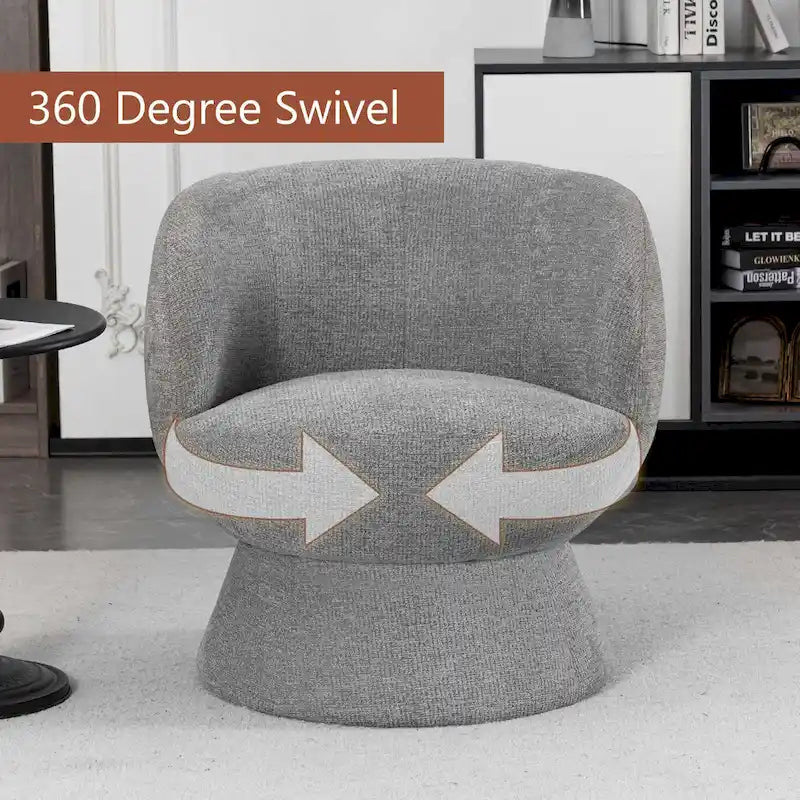 Set of1 Boucle Upholstered Modern Style Swivel Accent Chair