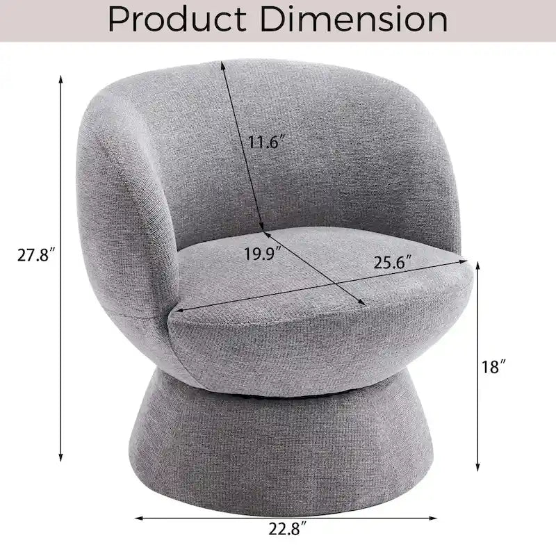Set of1 Boucle Upholstered Modern Style Swivel Accent Chair