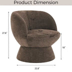 Set of1 Boucle Upholstered Modern Style Swivel Accent Chair