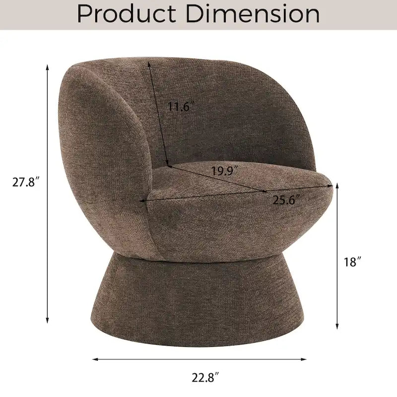 Set of1 Boucle Upholstered Modern Style Swivel Accent Chair