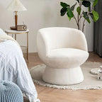 Set of1 Boucle Upholstered Modern Style Swivel Accent Chair