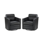 Set di 2 poltrone girevoli Jorge da 28.74 in in vera pelle