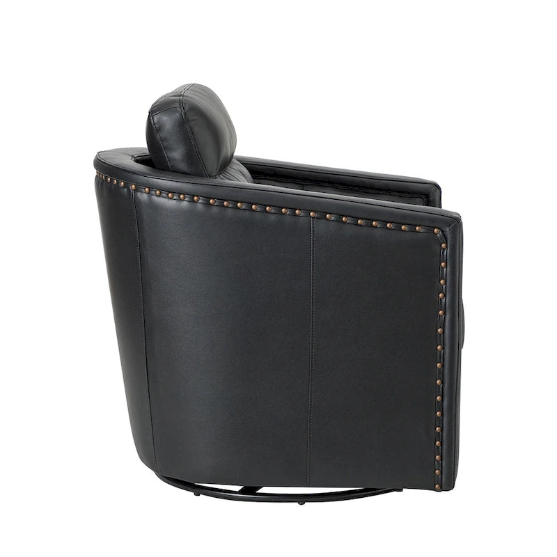 Set di 2 poltrone girevoli Jorge da 28.74 in in vera pelle