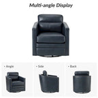 Set di 2 poltrone girevoli Jorge da 28.74 in in vera pelle