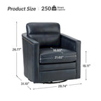 Set di 2 poltrone girevoli Jorge da 28.74 in in vera pelle