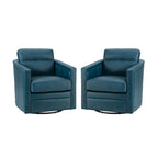 Set di 2 poltrone girevoli Jorge da 28.74 in in vera pelle