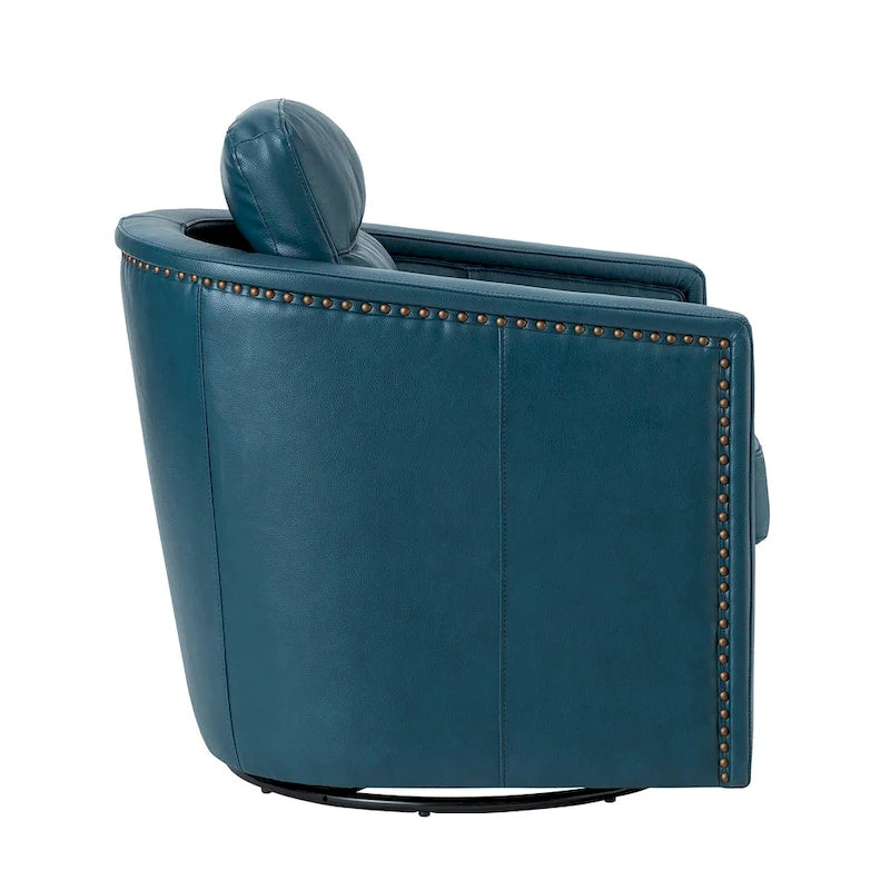 Set di 2 poltrone girevoli Jorge da 28.74 in in vera pelle