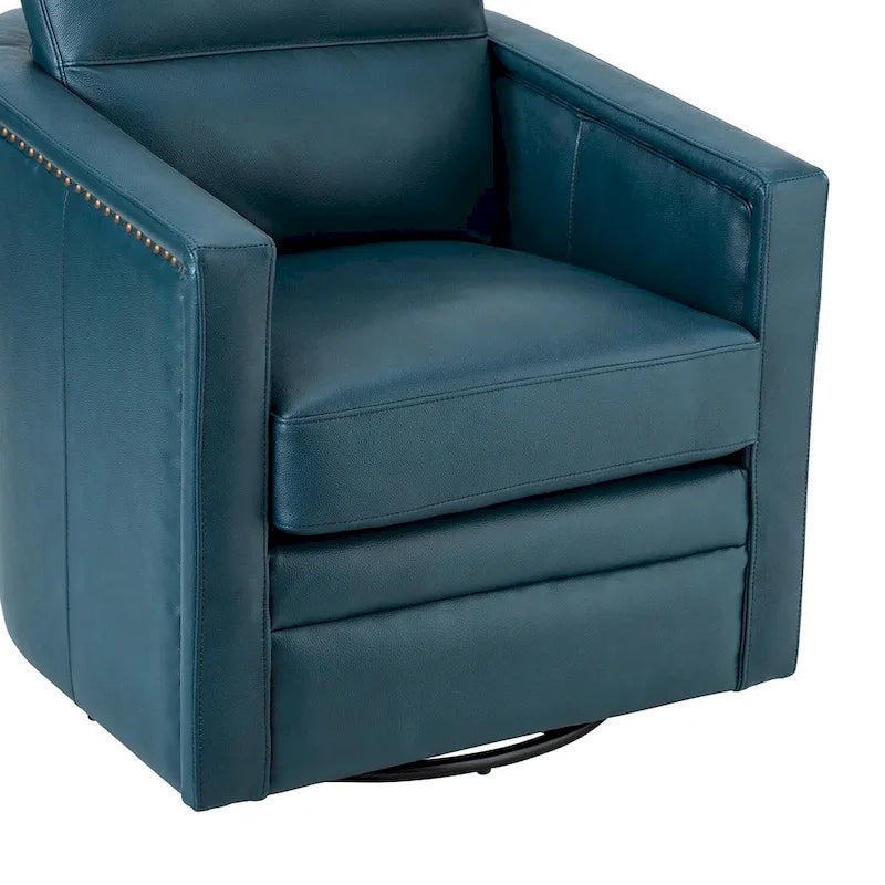 Set di 2 poltrone girevoli Jorge da 28.74 in in vera pelle