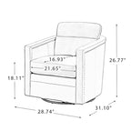 Set di 2 poltrone girevoli Jorge da 28.74 in in vera pelle