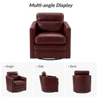Set di 2 poltrone girevoli Jorge da 28.74 in in vera pelle