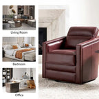 Set di 2 poltrone girevoli Jorge da 28.74 in in vera pelle