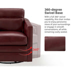 Set di 2 poltrone girevoli Jorge da 28.74 in in vera pelle
