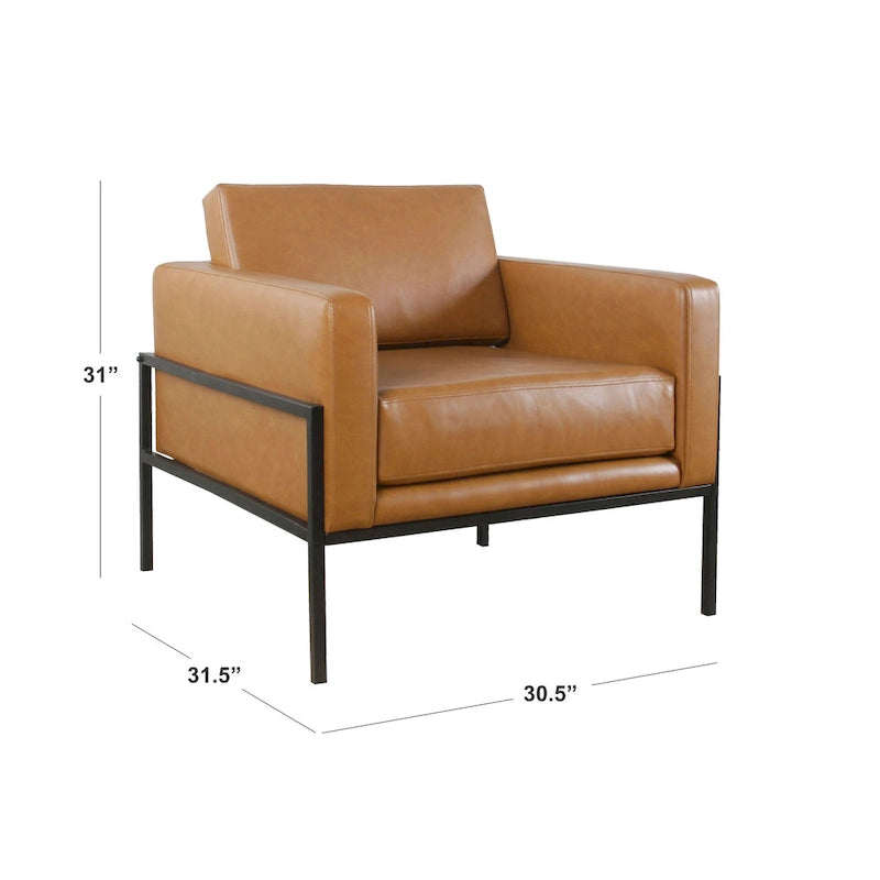 HomePop Modern Upholstered Club Chair w/Metal Frame