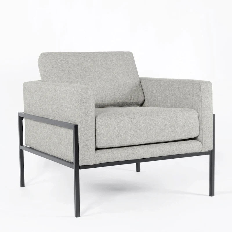 HomePop Modern Upholstered Club Chair w/Metal Frame