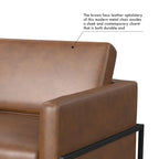 HomePop Modern Upholstered Club Chair w/Metal Frame