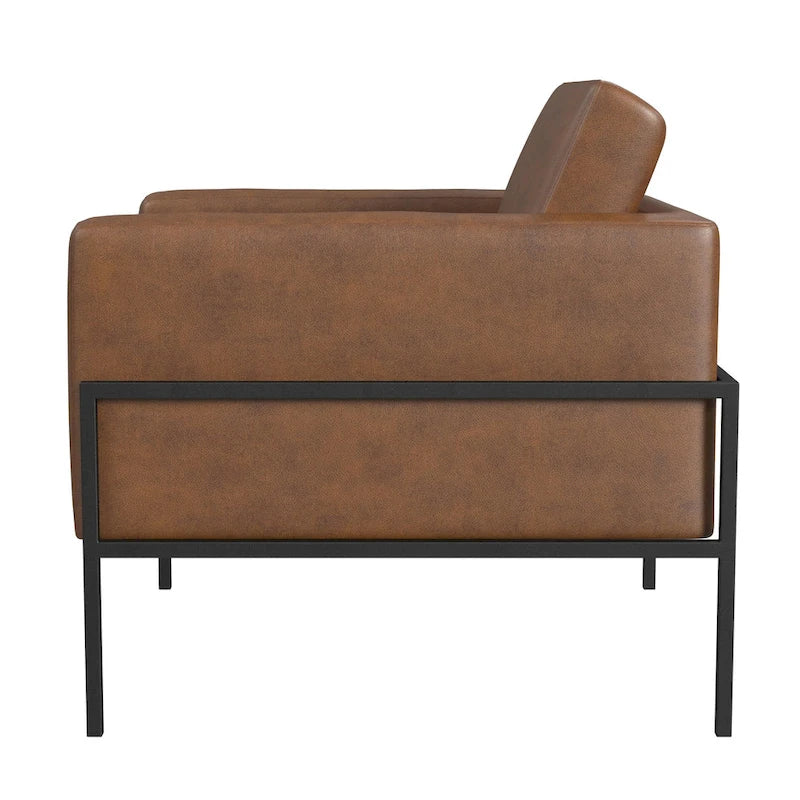 HomePop Modern Upholstered Club Chair w/Metal Frame