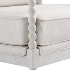 Kaylee Spindle Chair in Fabric with White Frame