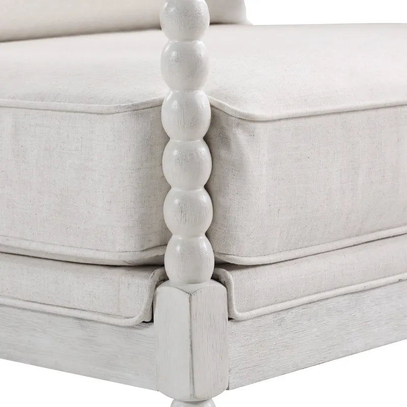 Kaylee Spindle Chair in Fabric with White Frame