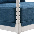 Kaylee Spindle Chair in Fabric with White Frame
