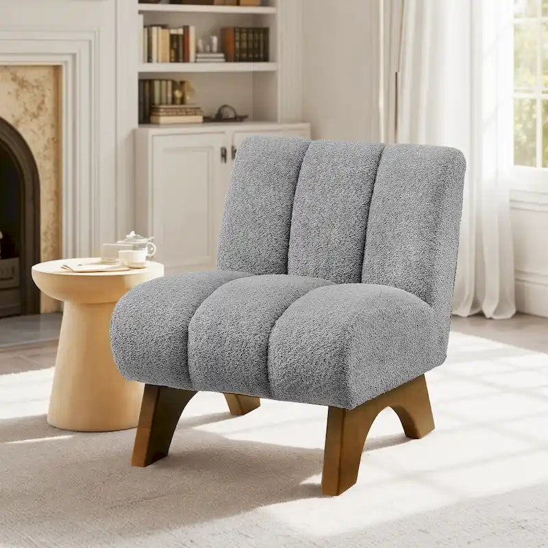 Sillón decorativo moderno de madera y tela Art Leon