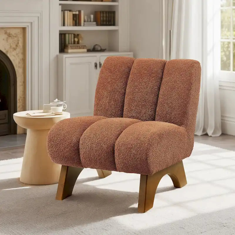 Sillón decorativo moderno de madera y tela Art Leon