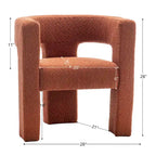 KINWELL 28 Wide Boucle Upholstered Square Armchair