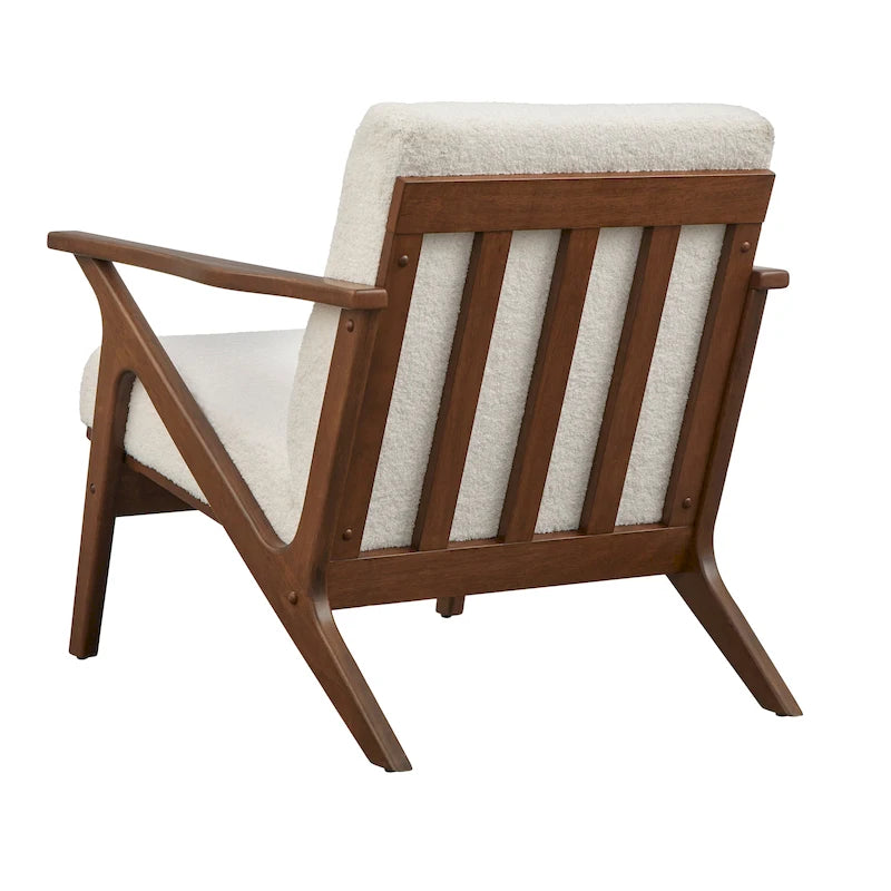 Simple Living Bianca Holzsessel im Mid-Century-Modern-Stil