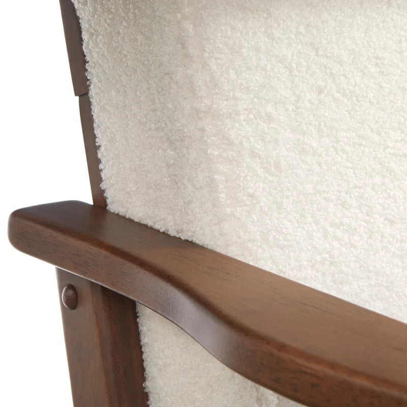 Simple Living Bianca Holzsessel im Mid-Century-Modern-Stil