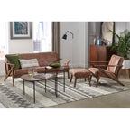 Simple Living Bianca Holzsessel im Mid-Century-Modern-Stil