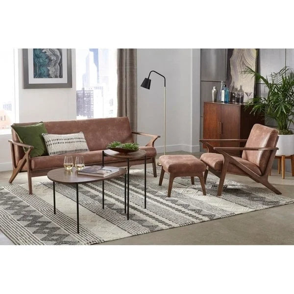 Simple Living Bianca Holzsessel im Mid-Century-Modern-Stil
