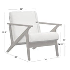 Simple Living Bianca Holzsessel im Mid-Century-Modern-Stil