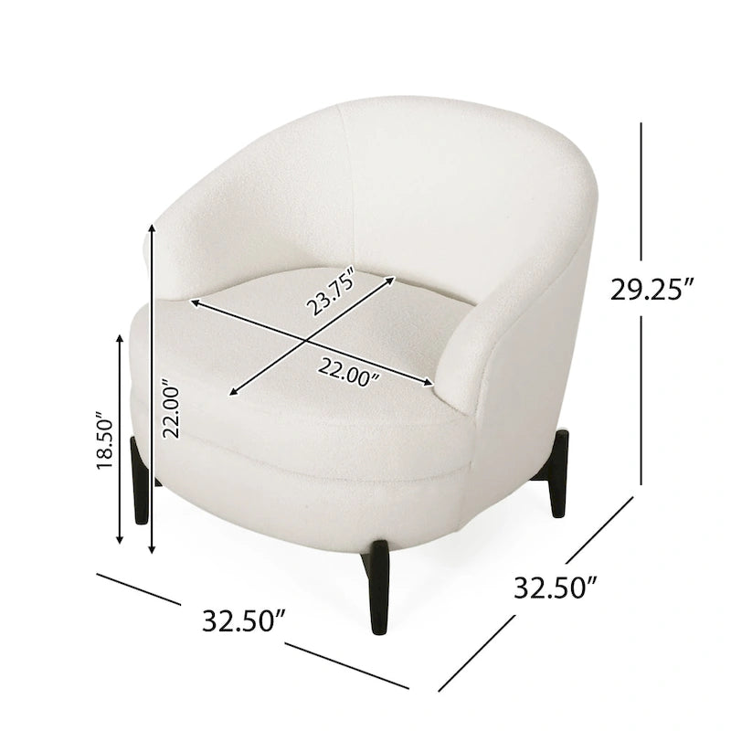 Sydmor Boucle Upholstered Club Chair by Christopher Knight Home