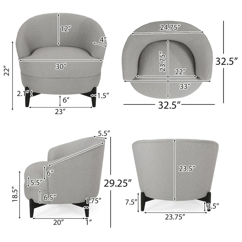 Sydmor Boucle Upholstered Club Chair by Christopher Knight Home