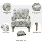 Geltrude Traditonal Floral Fabric Design Upholstered Accent Armchair with Turned Legs by HULALA HOME