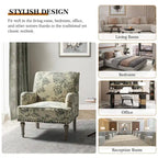 Geltrude Traditonal Floral Fabric Design Upholstered Accent Armchair with Turned Legs by HULALA HOME
