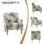 Geltrude Traditonal Floral Fabric Design Upholstered Accent Armchair with Turned Legs by HULALA HOME