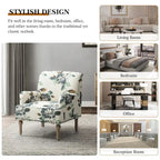 Geltrude Traditonal Floral Fabric Design Upholstered Accent Armchair with Turned Legs by HULALA HOME
