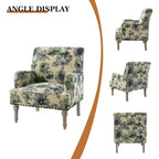 Geltrude Traditonal Floral Fabric Design Upholstered Accent Armchair with Turned Legs by HULALA HOME