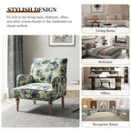 Geltrude Traditonal Floral Fabric Design Upholstered Accent Armchair with Turned Legs by HULALA HOME