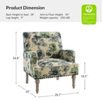 Geltrude Traditonal Floral Fabric Design Upholstered Accent Armchair with Turned Legs by HULALA HOME