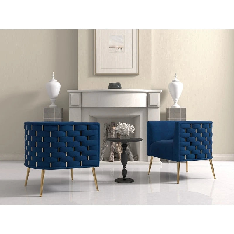 SEYNAR Mid-Century Modern Velvet Round Accent Chair for Living Room, set of 2