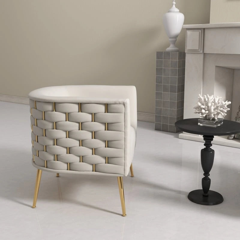 SEYNAR Mid-Century Modern Velvet Round Accent Chair for Living Room, set of 2