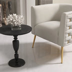 SEYNAR Mid-Century Modern Velvet Round Accent Chair for Living Room, set of 2