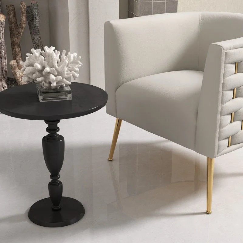 SEYNAR Mid-Century Modern Velvet Round Accent Chair for Living Room, set of 2