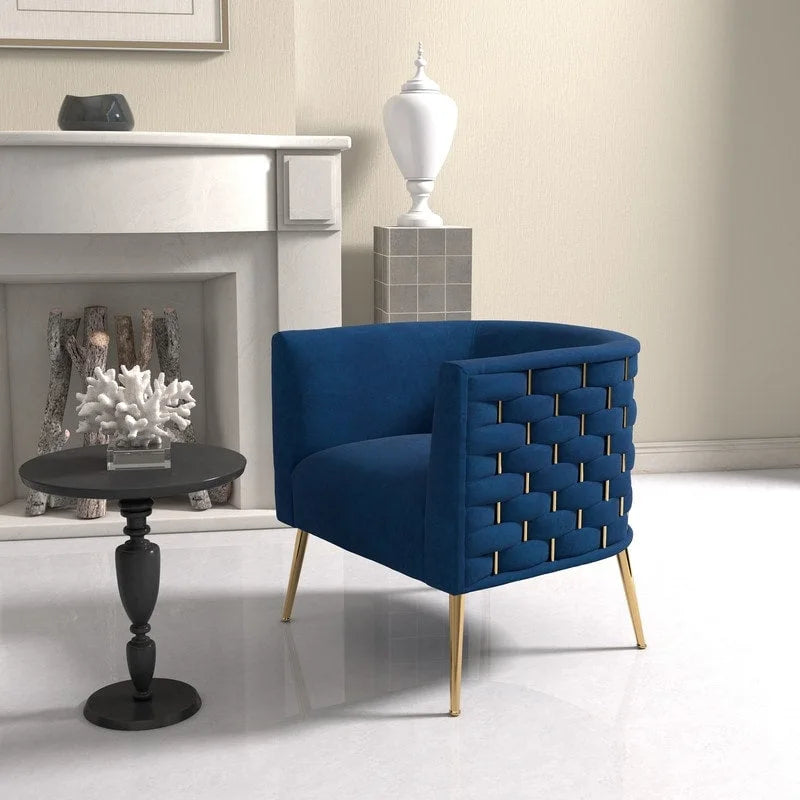 SEYNAR Mid-Century Modern Velvet Round Accent Chair for Living Room, set of 2