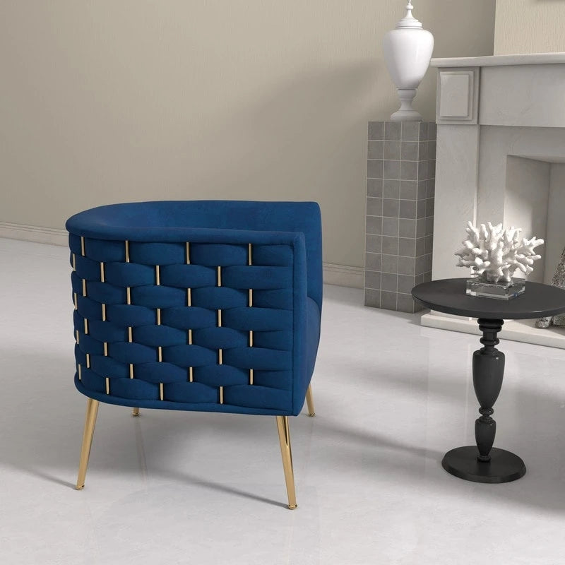 SEYNAR Mid-Century Modern Velvet Round Accent Chair for Living Room, set of 2