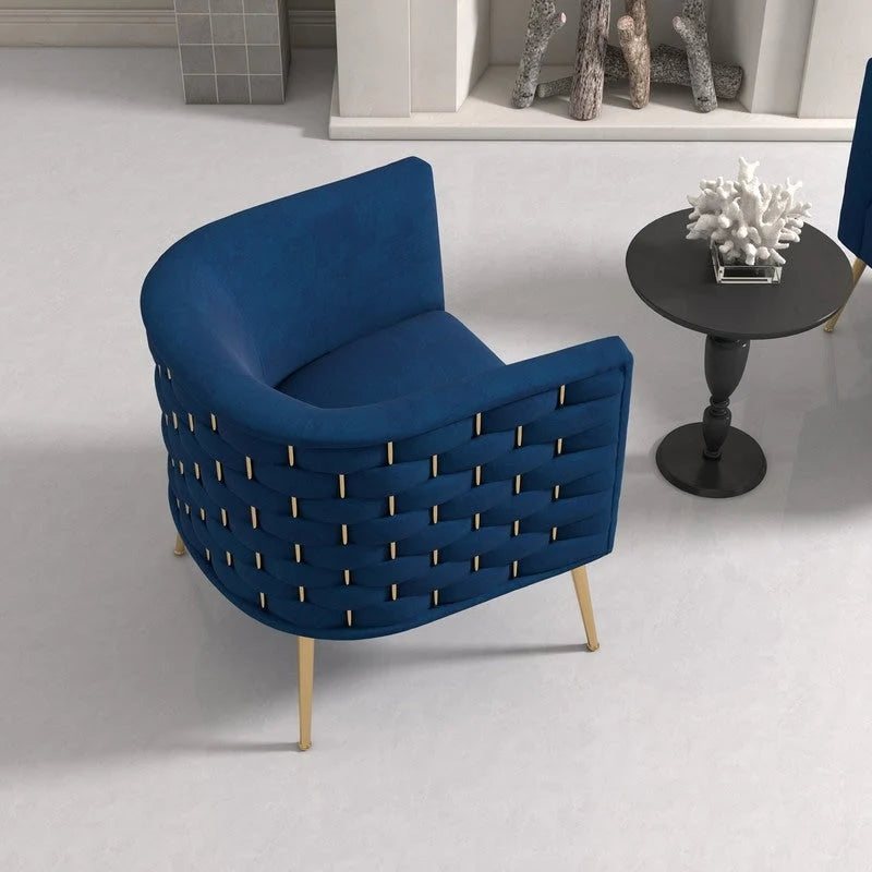 SEYNAR Mid-Century Modern Velvet Round Accent Chair for Living Room, set of 2