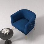 SEYNAR Mid-Century Modern Velvet Round Accent Chair for Living Room, set of 2