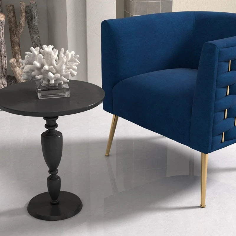 SEYNAR Mid-Century Modern Velvet Round Accent Chair for Living Room, set of 2